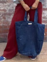 Cord Tote Bag in Blue for Everyday - Me Chavi - Where Style Blossoms