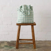 Tote Bag in Honeydew Melon Check - Me Chavi - Where Style Blossoms