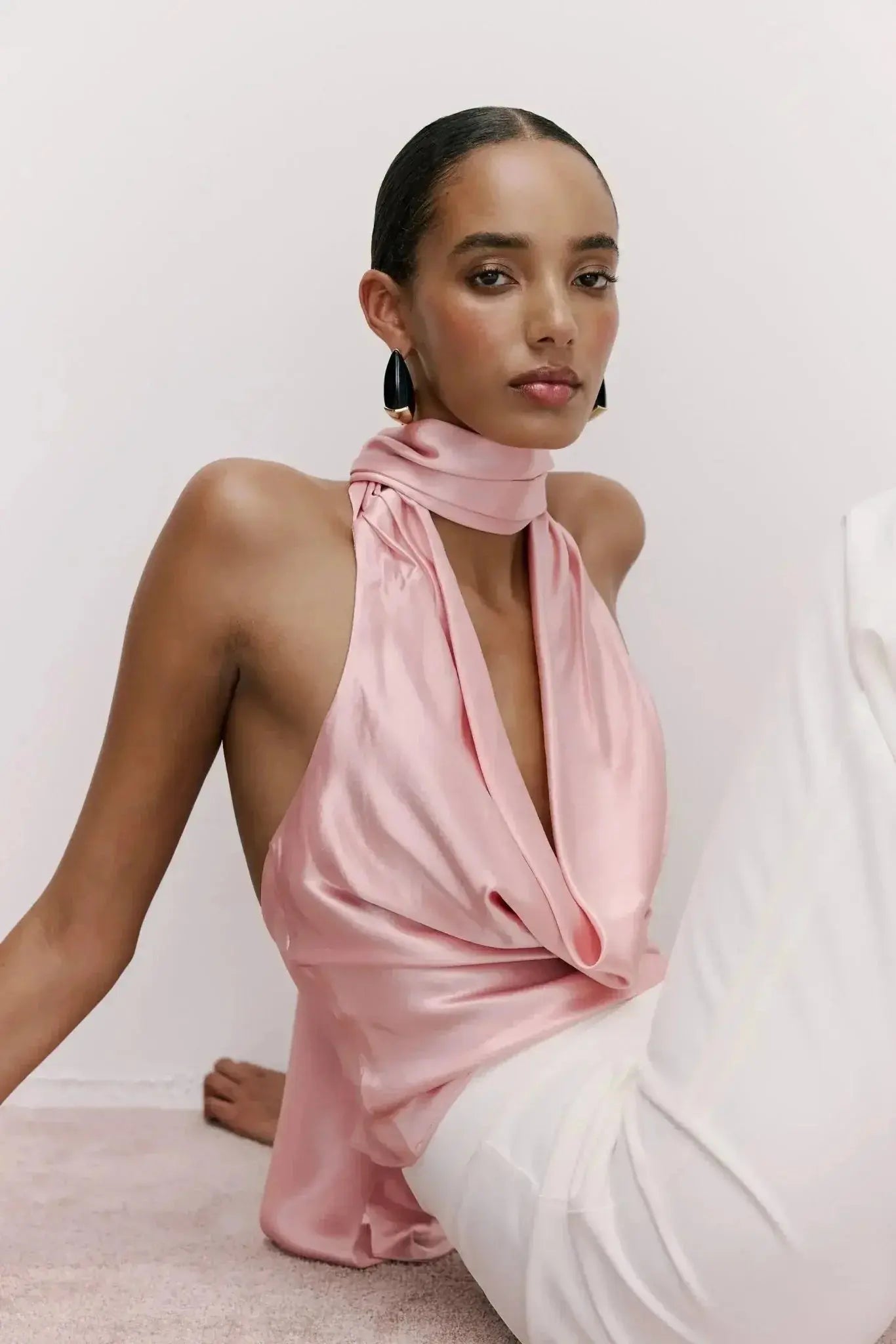 Indra Cowl Top Pink - Me Chavi - Where Style Blossoms