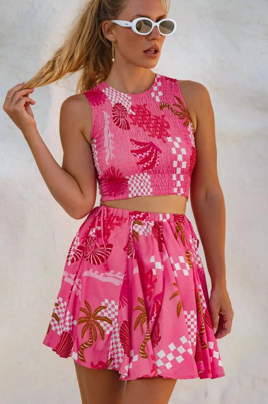 Island Days Smocked Cropped Top (Sale) - Me Chavi - Where Style Blossoms