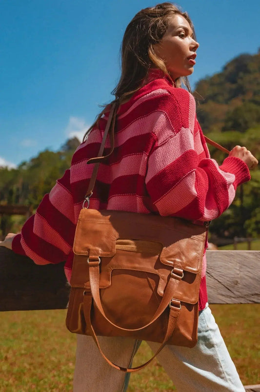 Deluxe Leather Convertible Tote Bag - Me Chavi - Where Style Blossoms