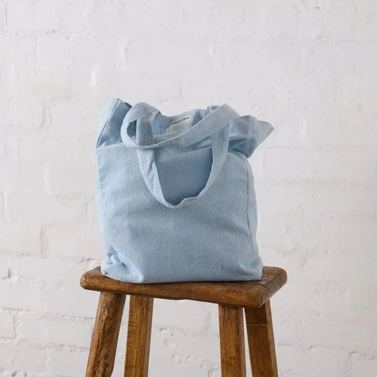Cord Tote Bag in Baby Blue | For Everyday - Me Chavi - Where Style Blossoms
