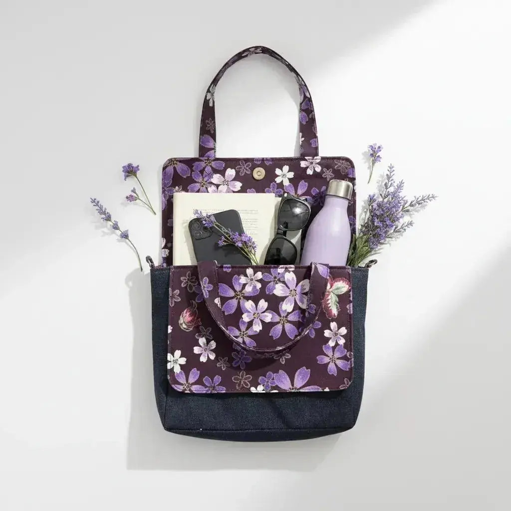 Handcrafted Messenger Bag & Bucket Hat Set - Botanical - Me Chavi - Where Style Blossoms