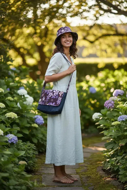 Handcrafted Messenger Bag & Bucket Hat Set - Botanical - Me Chavi - Where Style Blossoms