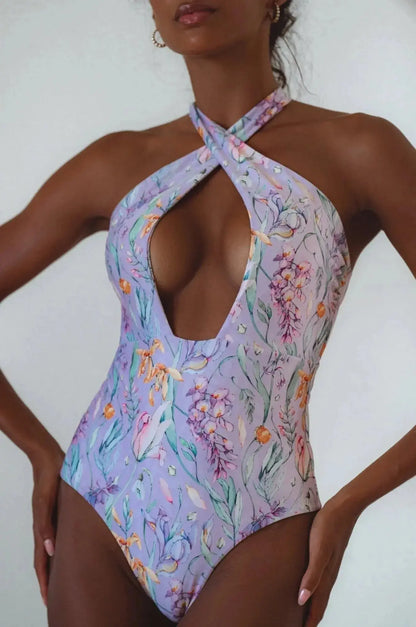 Iliana Cross-Over One Piece Swimsuit - Me Chavi - Where Style Blossoms