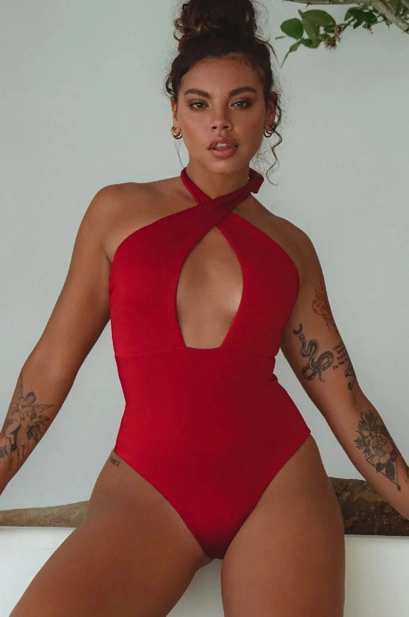 Iliana Cross-Over One Piece Swimsuit - Me Chavi - Where Style Blossoms