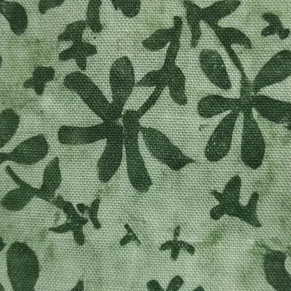 Handmade Batik Tote Bag - Green Botanical Print - Me Chavi - Where Style Blossoms