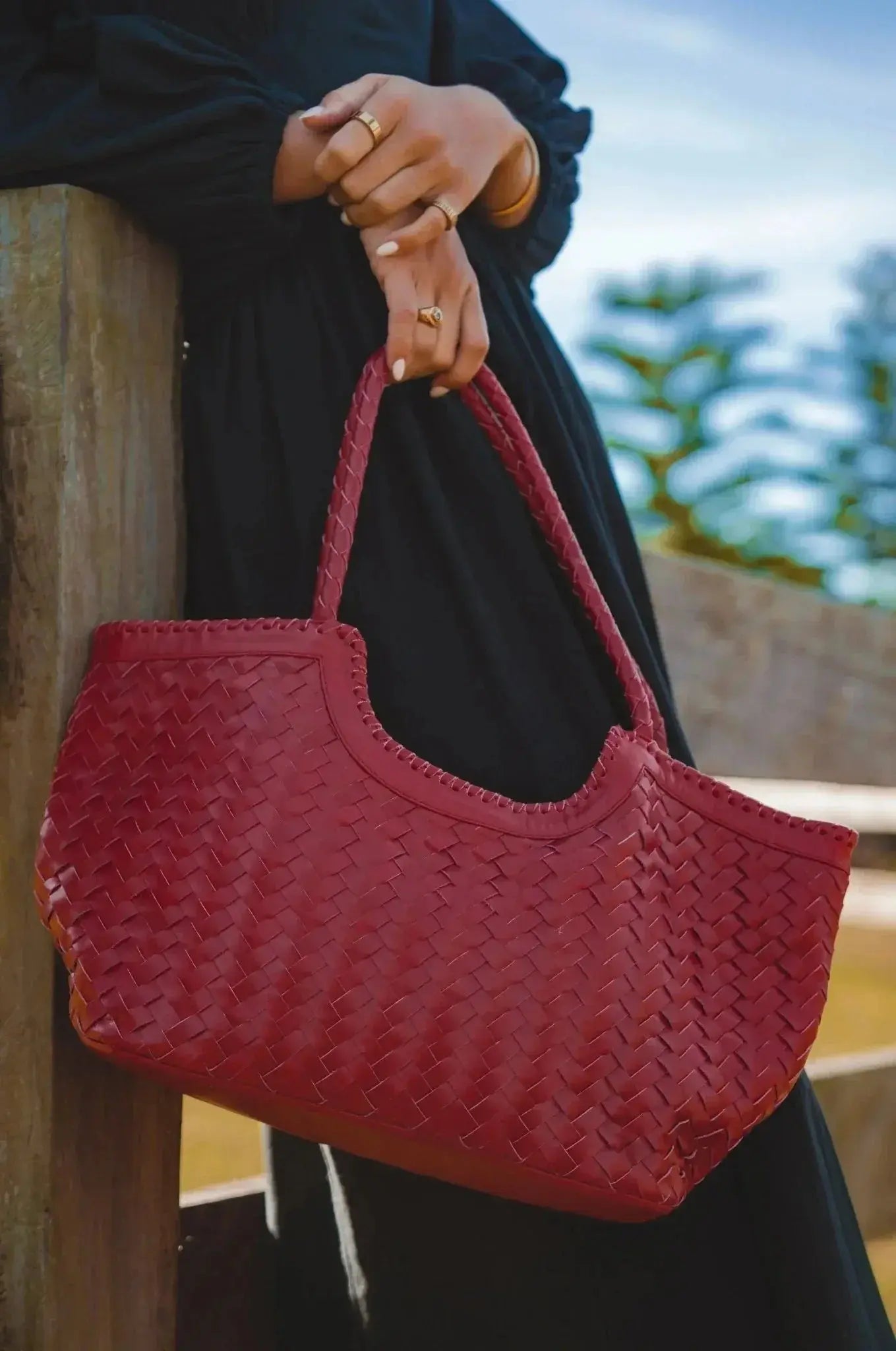 Bellagio Woven Leather Tote Bag (Sale) - Me Chavi - Where Style Blossoms