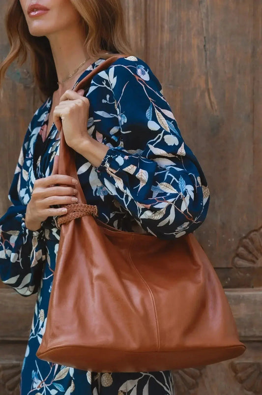 Serendipity Slouchy Leather Tote Bag - Me Chavi - Where Style Blossoms
