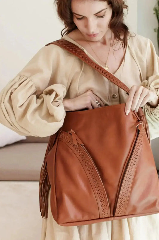 Nomad Tassel Leather Bag - Me Chavi - Where Style Blossoms