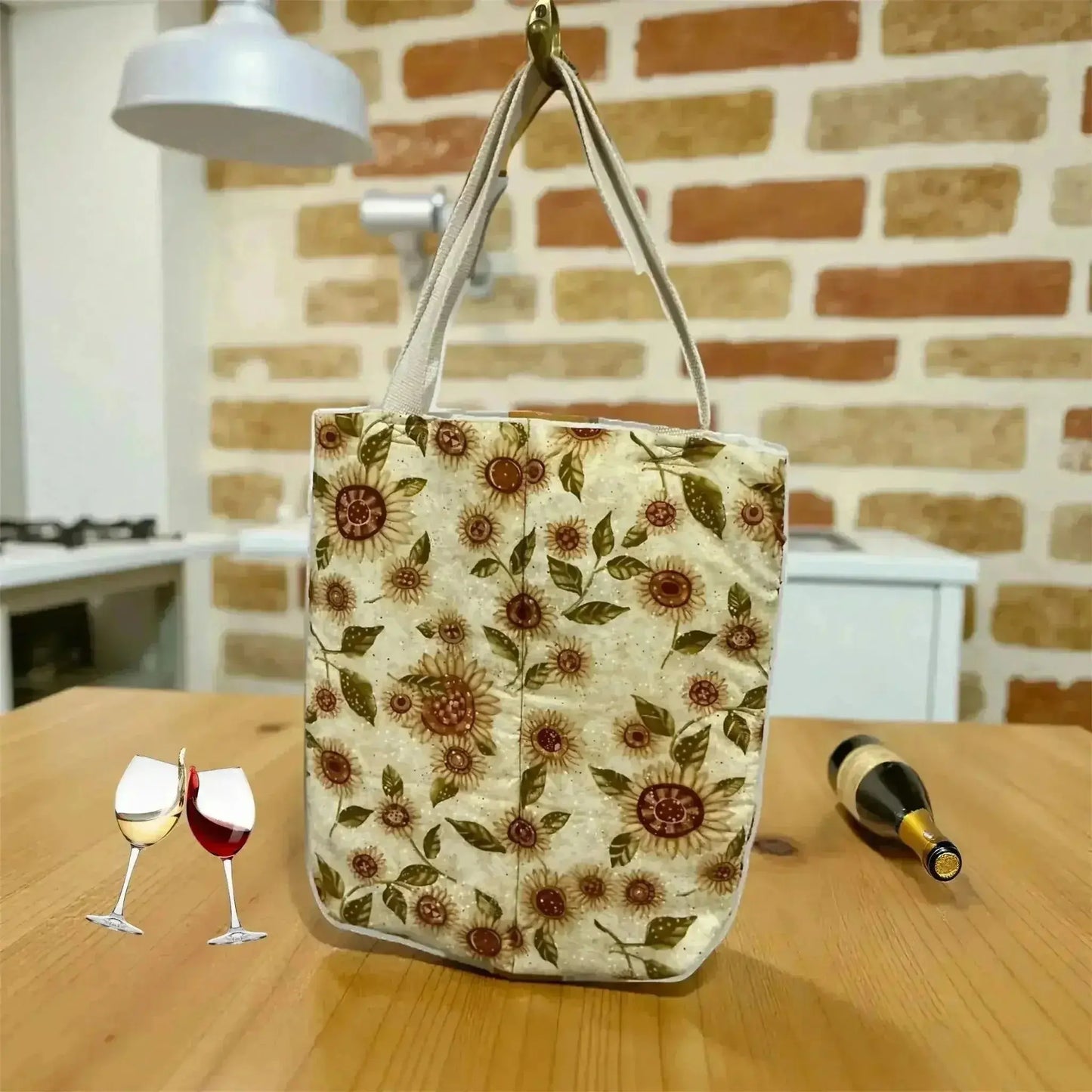 2 Compartment Wine Bottle Carrier - Insulated with Webbing Straps - Me Chavi - Where Style Blossoms