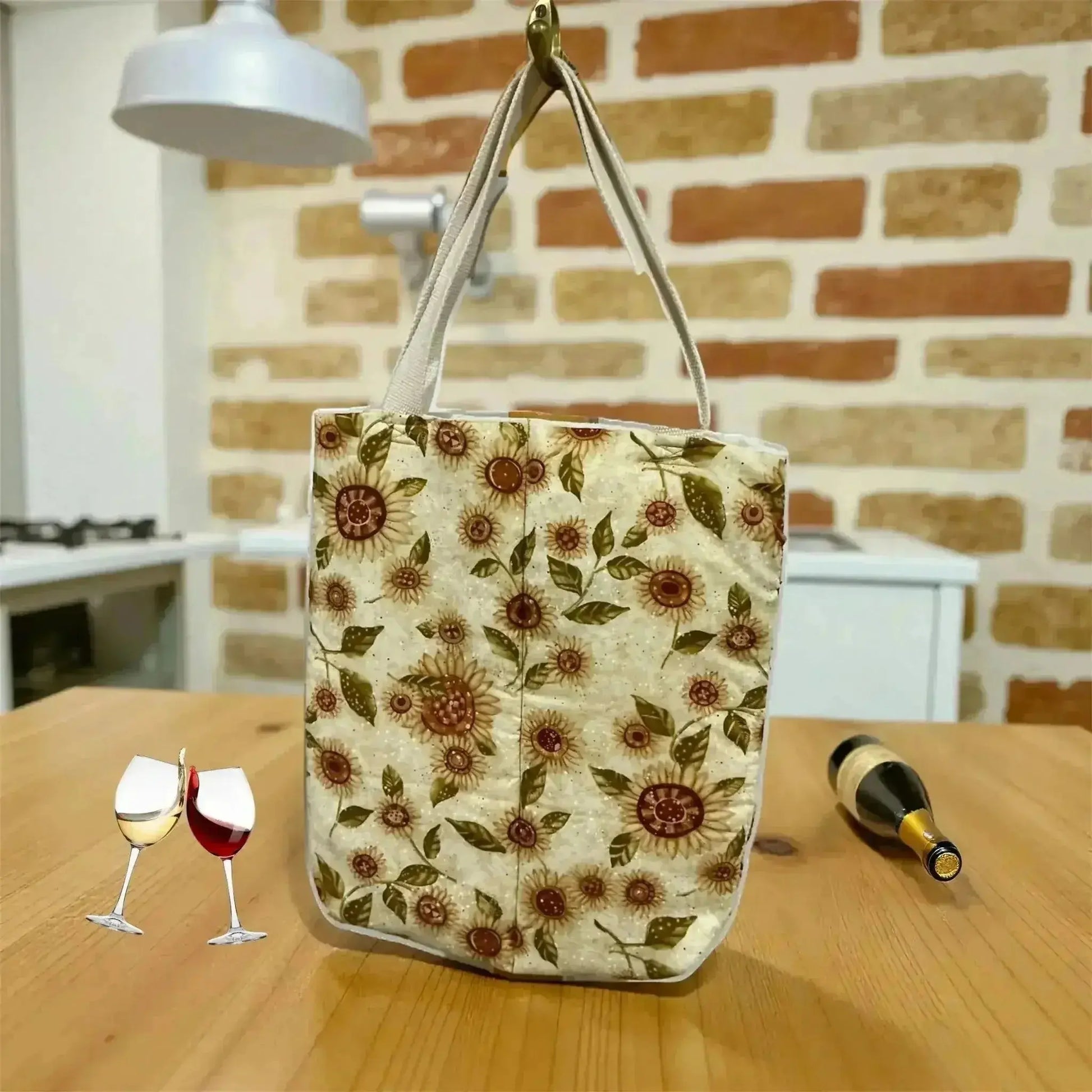 2 Compartment Wine Bottle Carrier - Insulated with Webbing Straps - Me Chavi - Where Style Blossoms