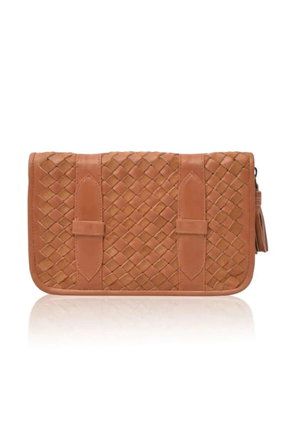 Versatile Leather Weave Clutch with Adjustable Crossbody Strap - Me Chavi - Where Style Blossoms