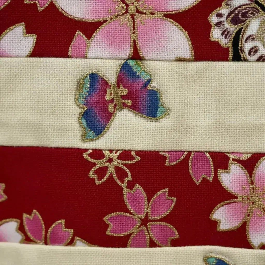 Red Tote Bag with Butterfly Embellishments - Me Chavi - Where Style Blossoms
