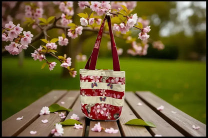 Red Tote Bag with Butterfly Embellishments - Me Chavi - Where Style Blossoms