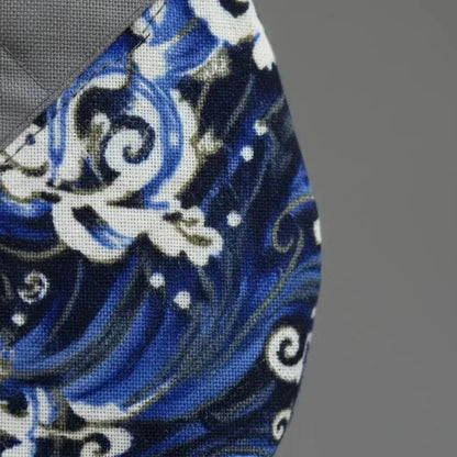 Whimsical Owl Tote Bag - Grey with Blue Wave Pattern - Me Chavi - Where Style Blossoms