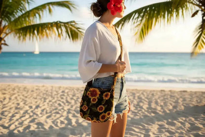 Tropical Floral Bag & Bucket Hat Set - Handmade Paradise Collection - Me Chavi - Where Style Blossoms