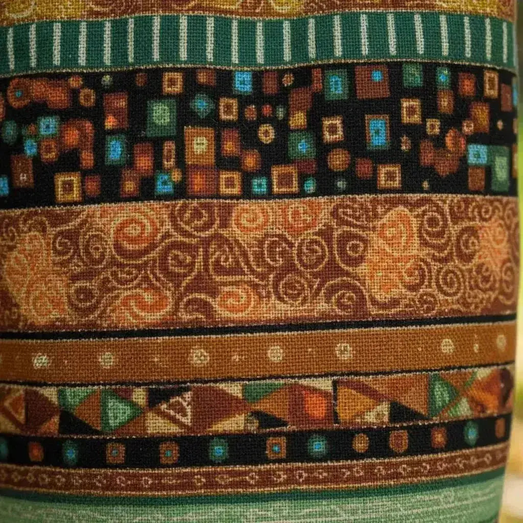 Earthy Bohemian Striped Tote Bag - Green & Gold - Me Chavi - Where Style Blossoms