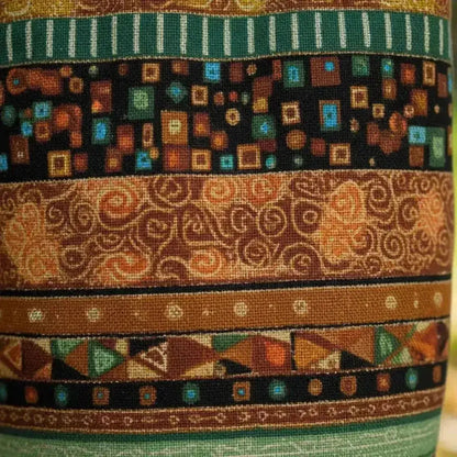 Earthy Bohemian Striped Tote Bag - Green & Gold - Me Chavi - Where Style Blossoms