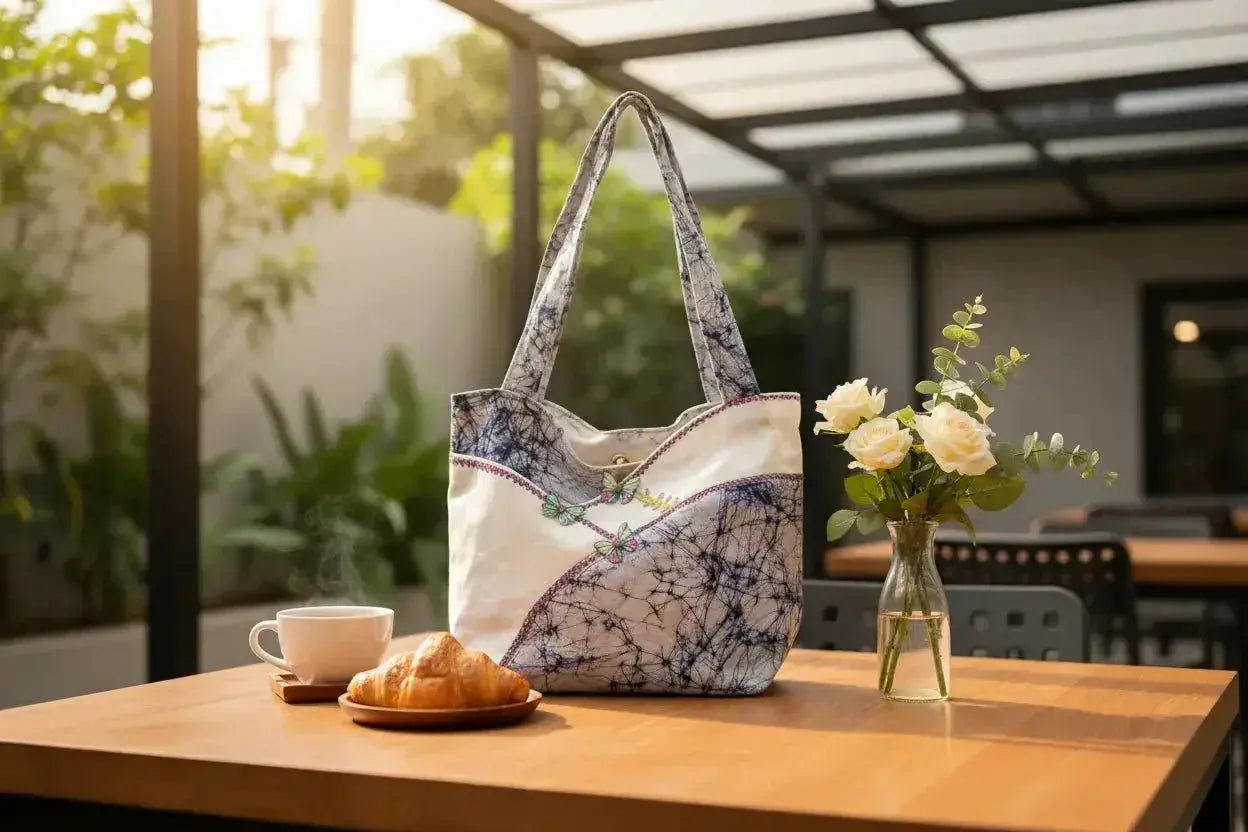 Tie-Dye Tote Bag with Butterflies and Embroidery - Me Chavi - Where Style Blossoms