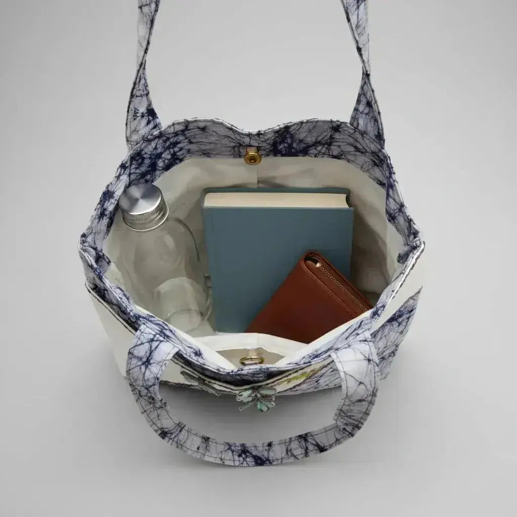 Tie-Dye Tote Bag with Butterflies and Embroidery - Me Chavi - Where Style Blossoms