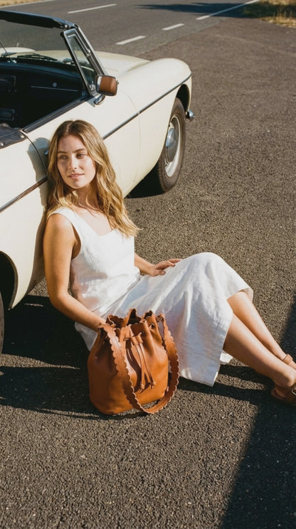 Luisa Scalloped Bucket Bag