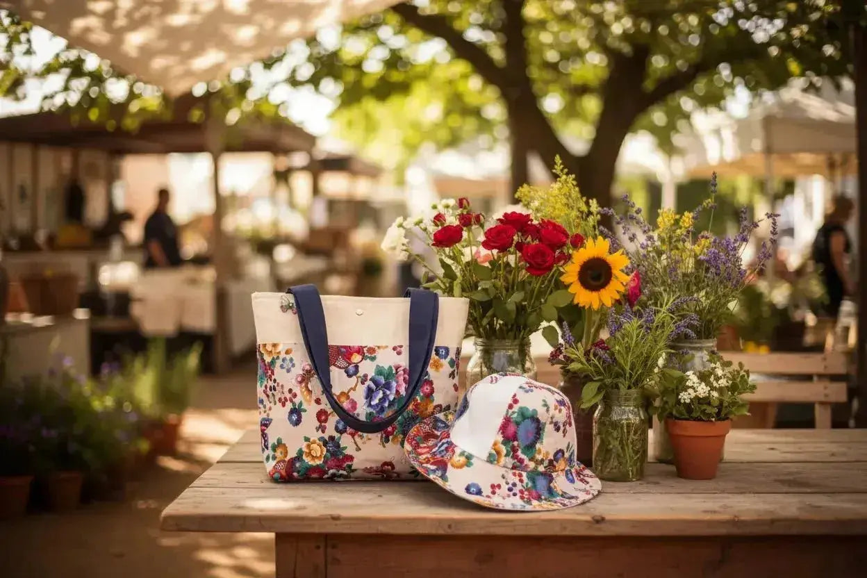 Botanical Garden Bucket Hat & Tote Bag Set - Handmade Floral Collection - Me Chavi - Where Style Blossoms