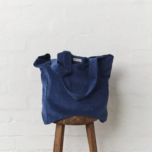 Cord Tote Bag in Blue for Everyday - Me Chavi - Where Style Blossoms