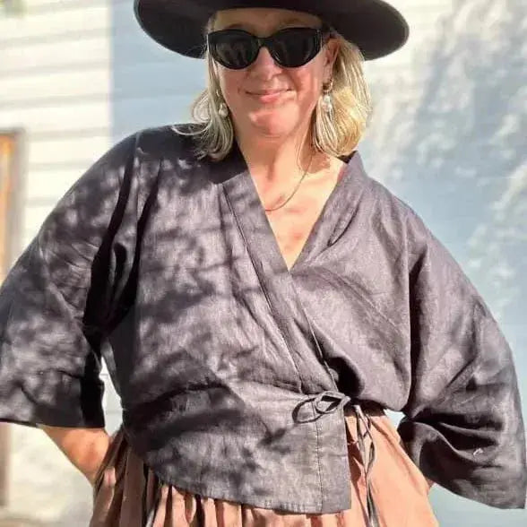 Wrap Shirt in Black Linen | Everyday Essentials - Me Chavi - Where Style Blossoms
