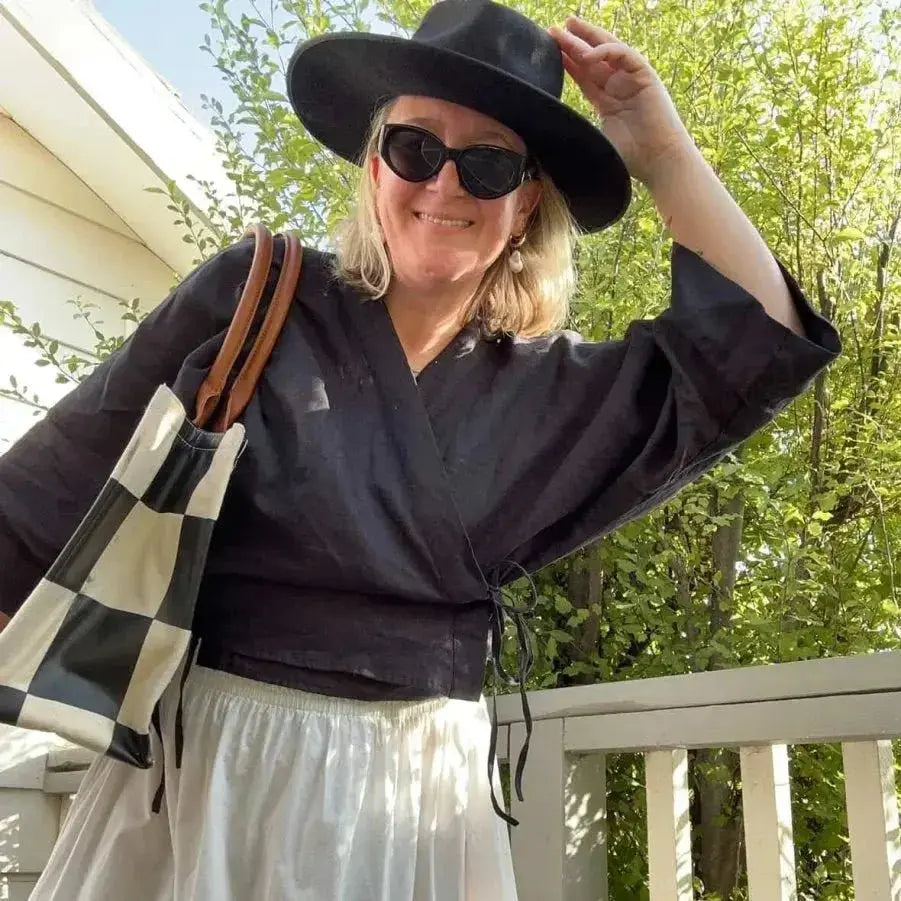 Wrap Shirt in Black Linen | Everyday Essentials - Me Chavi - Where Style Blossoms