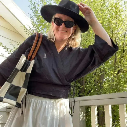 Wrap Shirt in Black Linen | Everyday Essentials - Me Chavi - Where Style Blossoms