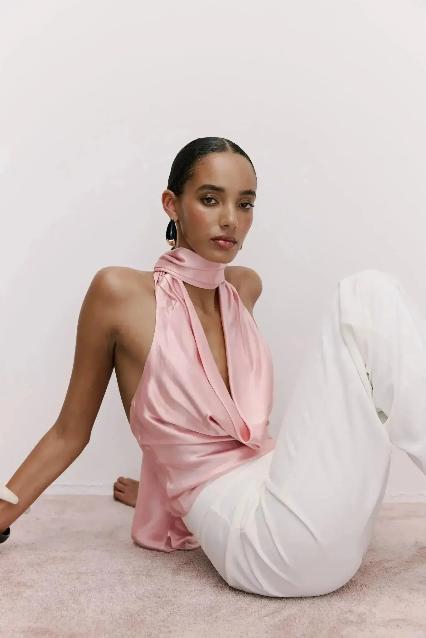 Indra Cowl Top Pink - Me Chavi - Where Style Blossoms